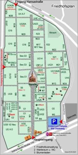 Friedhofsplan Auferstehungsfriedhof Berlin